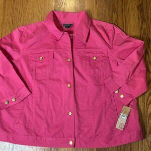 NWT Ralph Lauren Crop Sleeve Jean Jacket Pink 3X